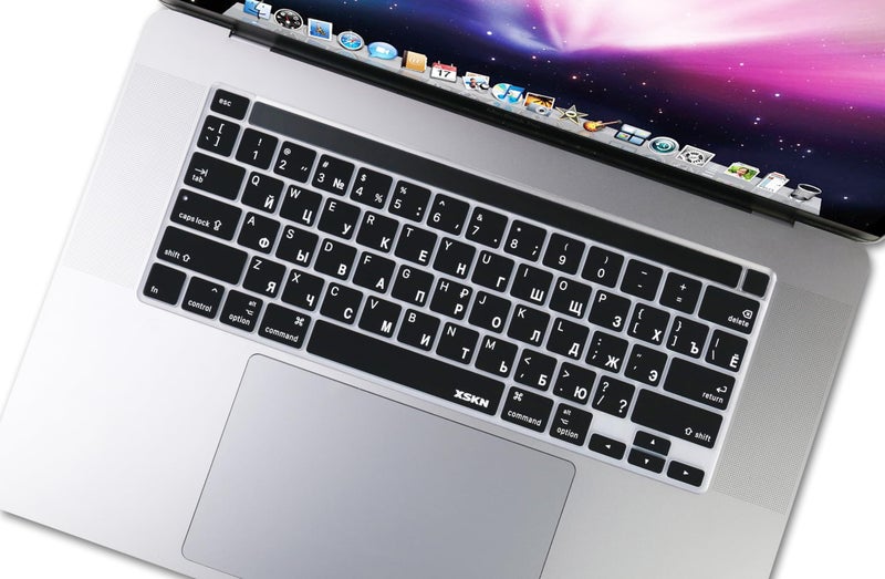 XSKN Russian/English Bilingual Black Silicone Keyboard Cover Skin for 2019 New MacBook Pro 16 inch A2141 and 2020 New MacBook Pro 13.3 inch A2338 M1/A2251/A2289 with Touch Bar & Touch ID US Version - Image 5